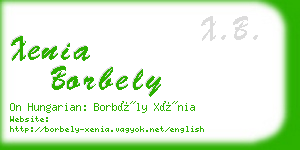 xenia borbely business card